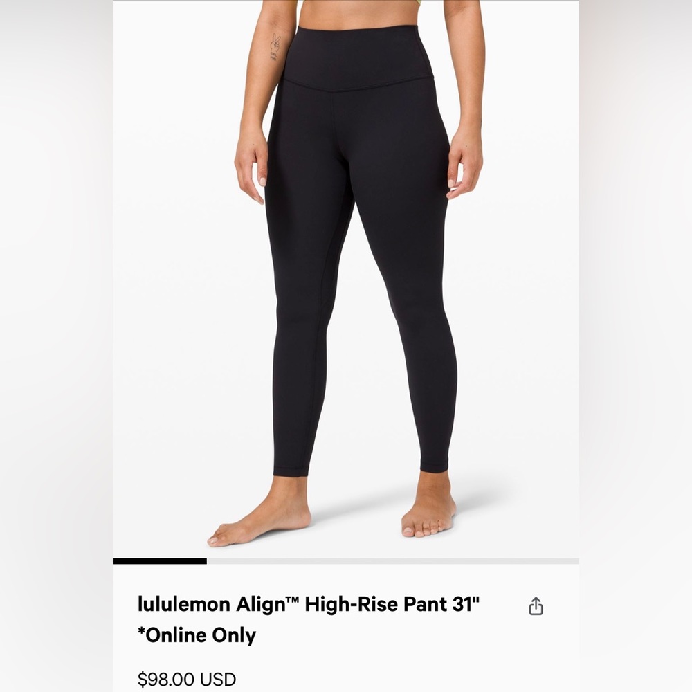 Lululemon Align leggings 31” size 6